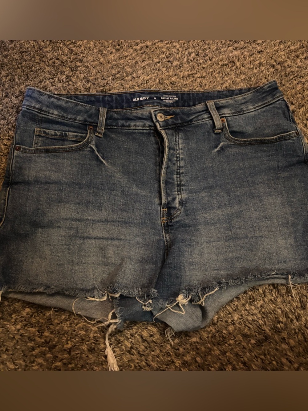 Old Navy Blue Frayed Hem Denim Shorts